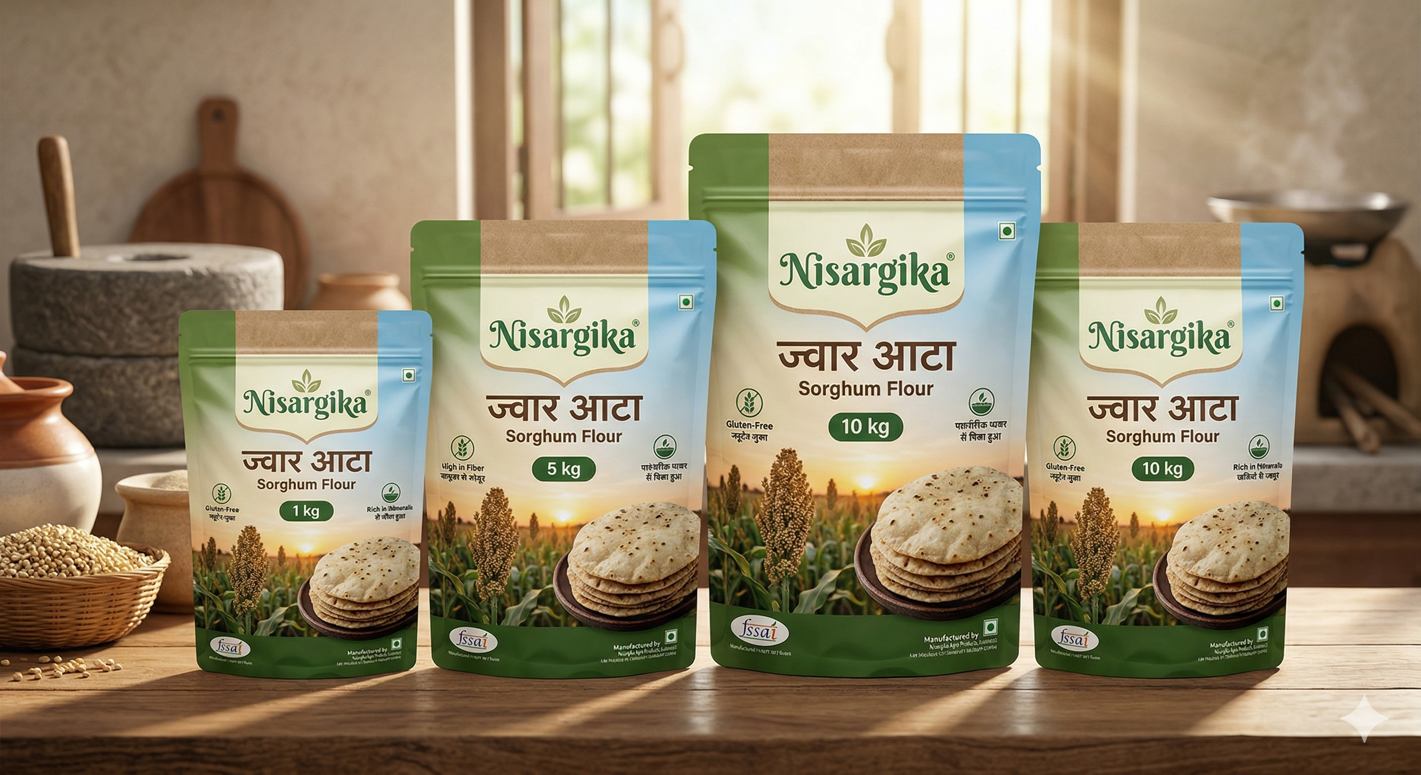 Nisargika Jowar Atta (Sorghum Flour) – Gluten Free, High Fiber