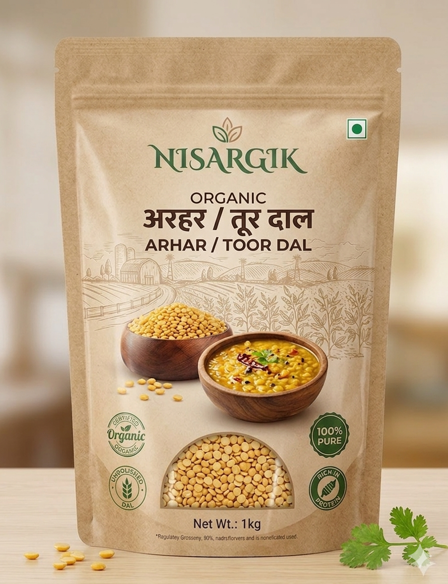 Nisargika Natural Arhar / Toor Dal (Pigeon Pea)
