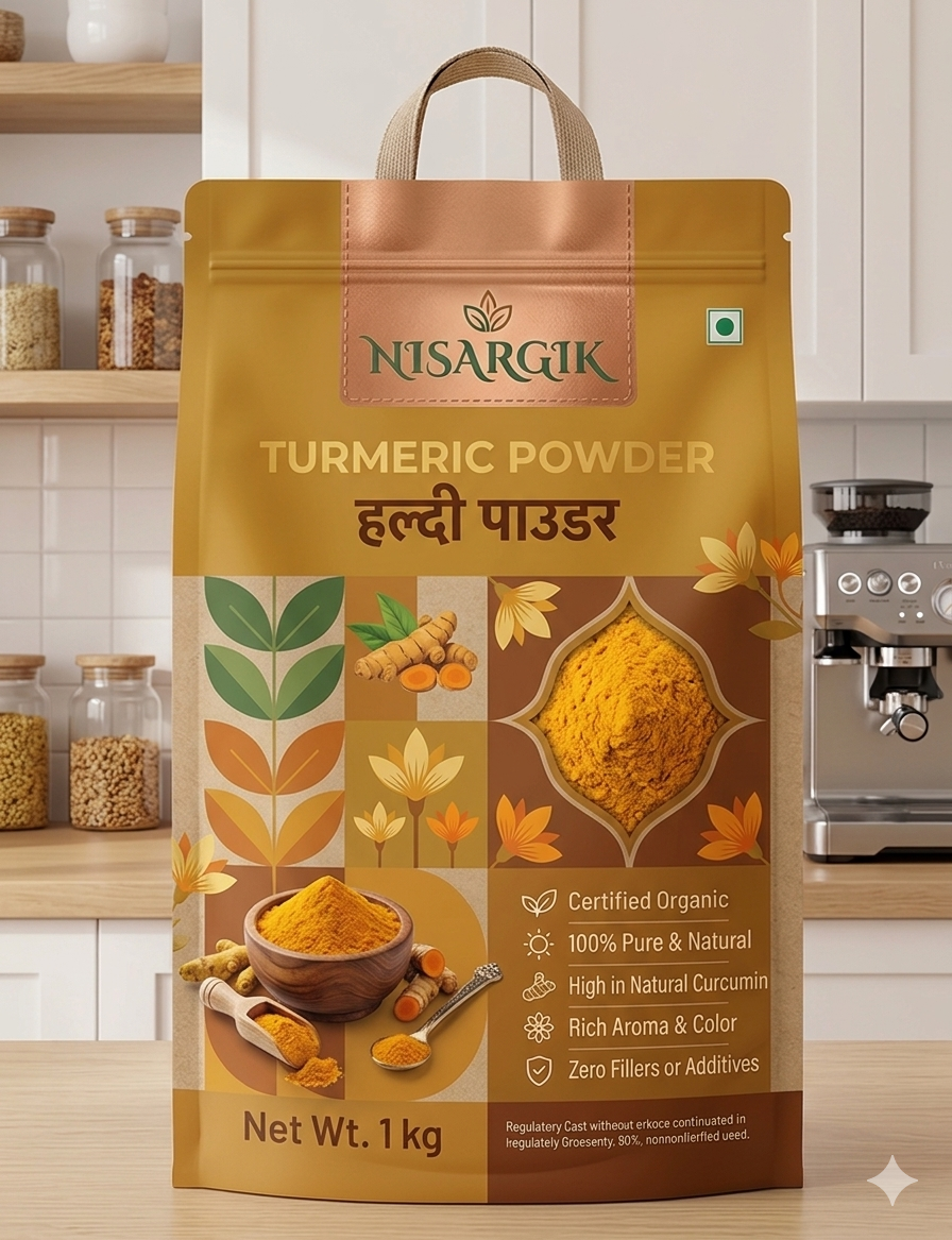 Nisargika Pure Organic Natural Turmeric Powder (Haldi) Handmade